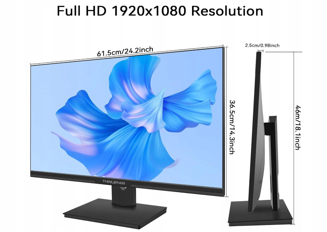 Thinlerain 27-inch FHD 1920 x 1080p IPS Monitor for PC Packaging status original