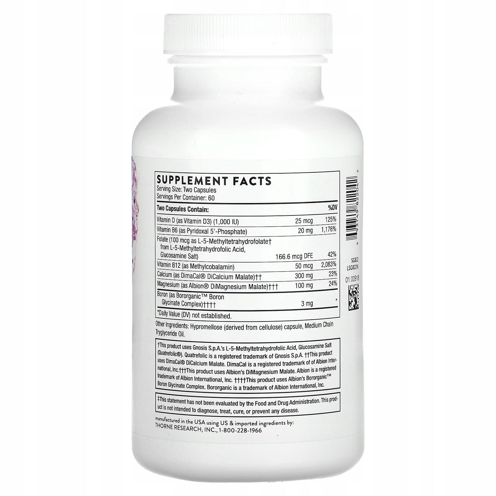 Thorne, Advanced Bone Support 120 capsules Expiration date at least 3 months from the date of purchase