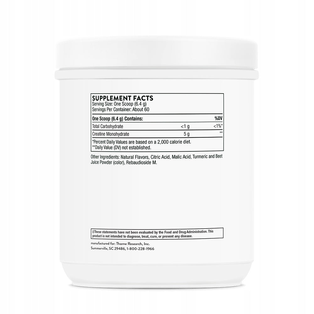 Thorne Creatine – Monohydrate, pineapple flavour with orange, 384 g Expiration date at least six months from the date of purchase