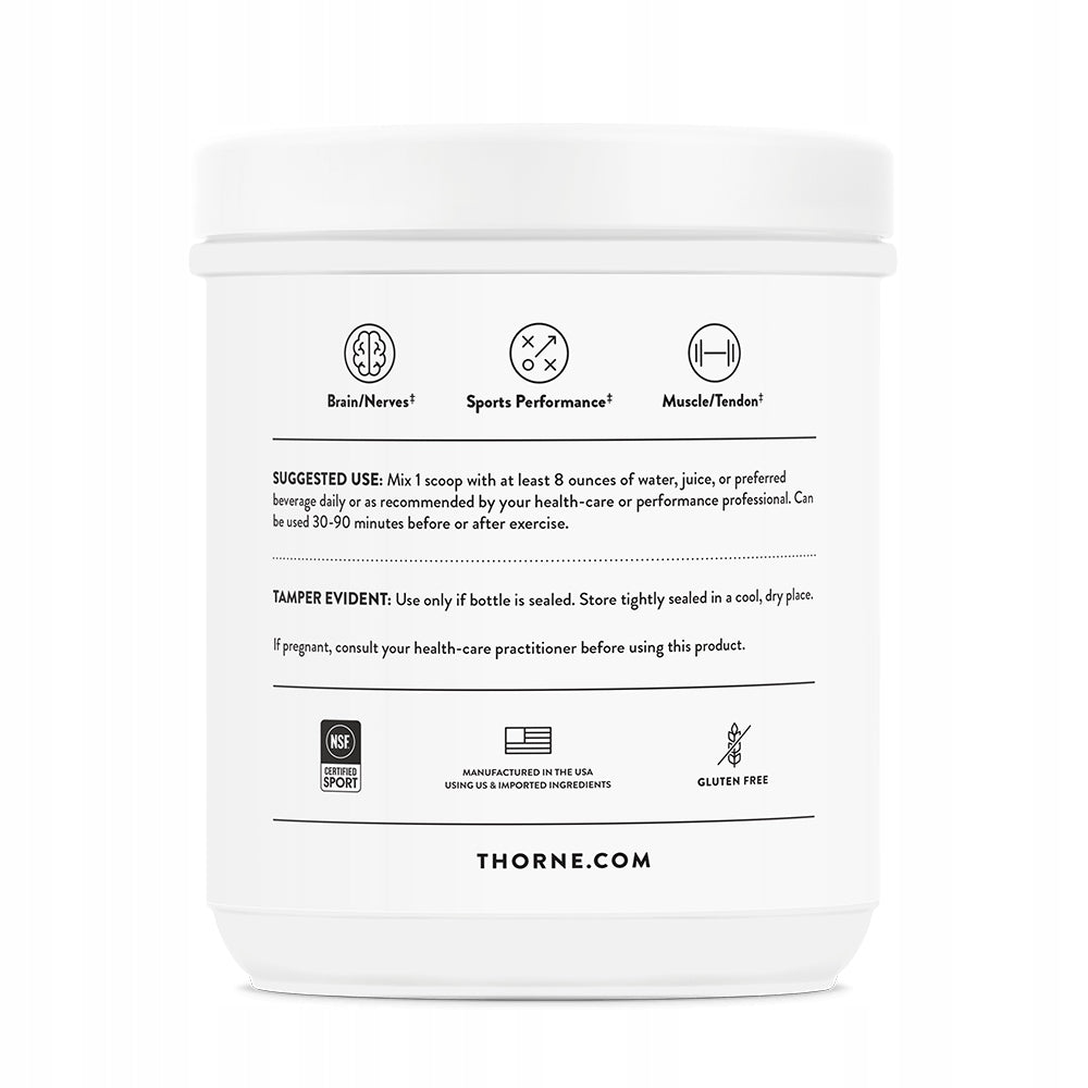 Thorne Creatine – Monohydrate, strawberry flavour, 372 g Packaging status original