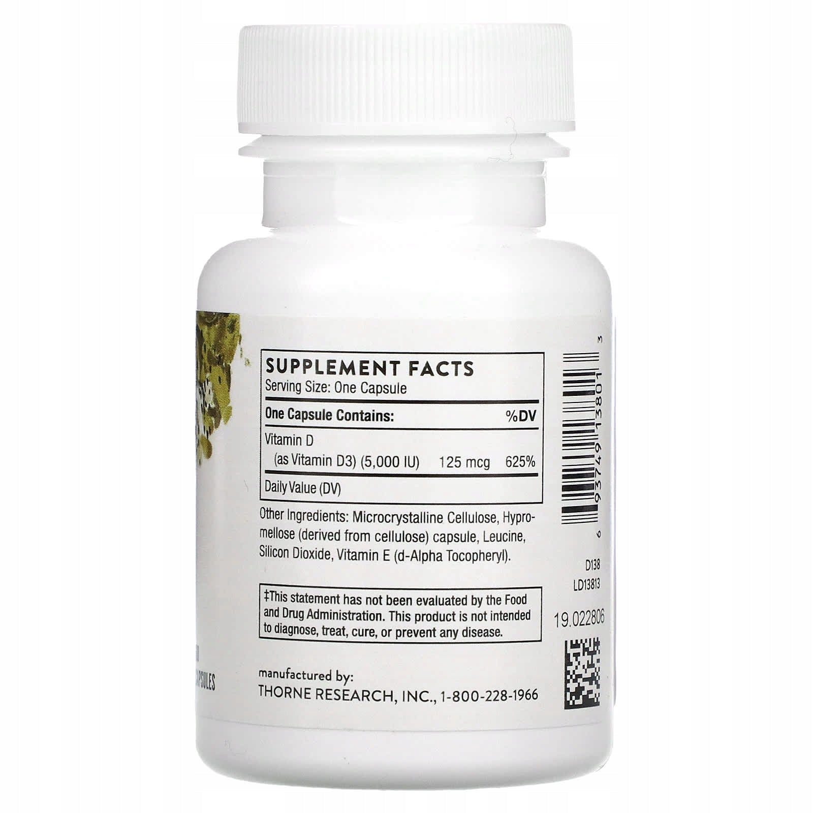 Thorne, D-5,000, 60 capsules Brand Thorne Research