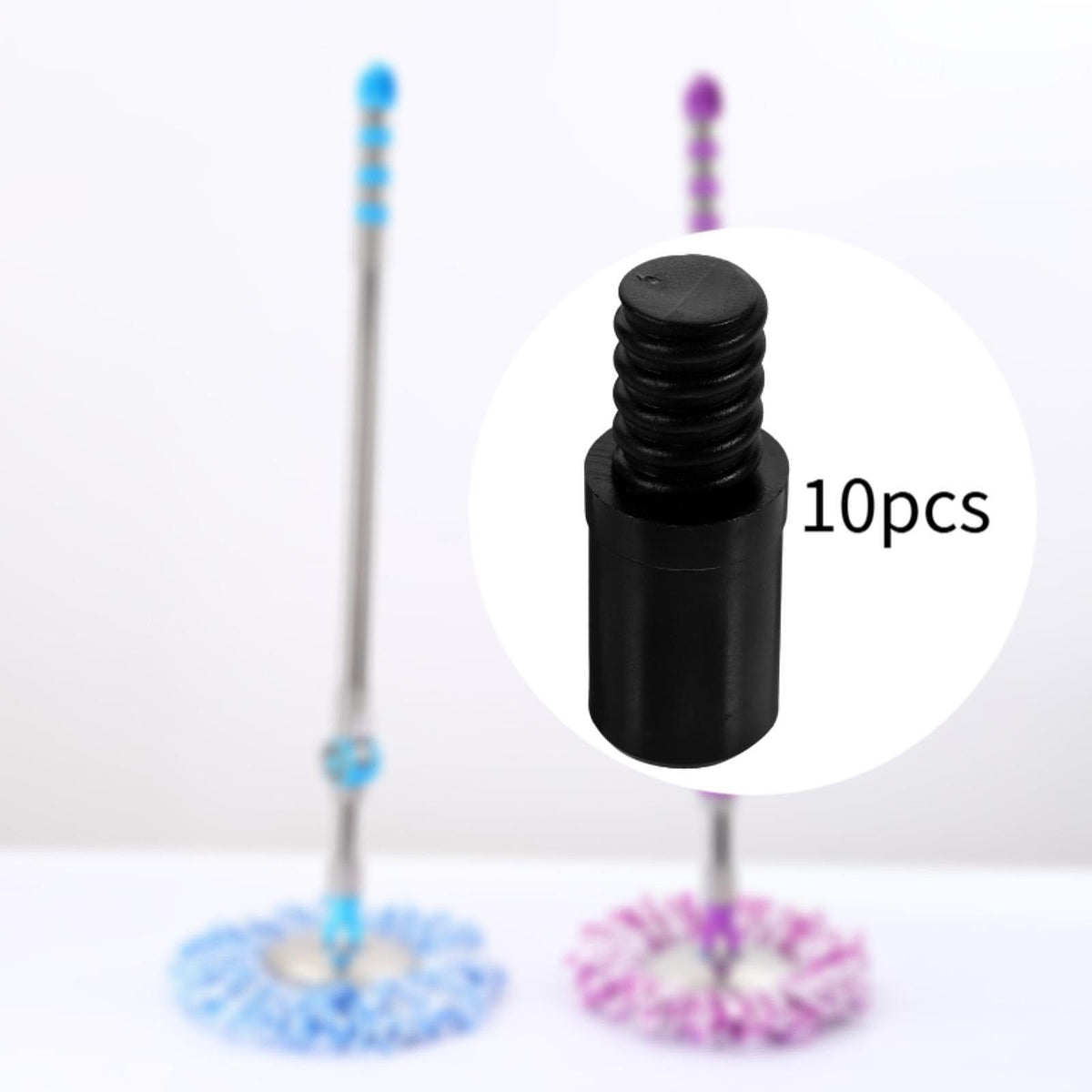 Threaded Tip Connector for Poles and Wooden Handles black 19mm 10pcs
