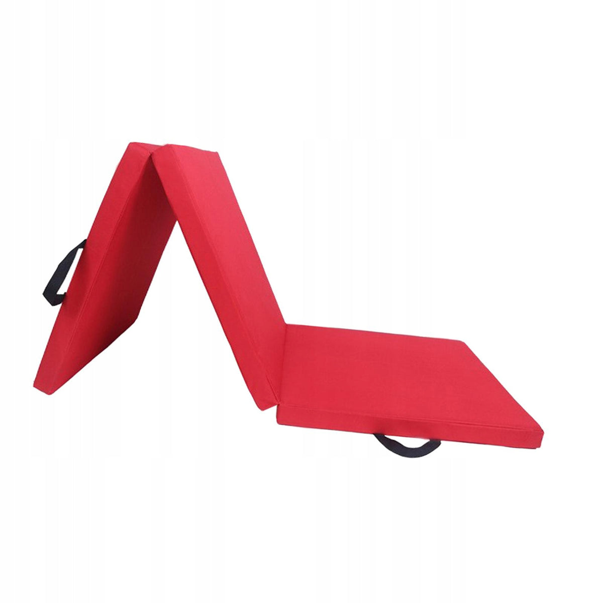 Three Fold Folding Exercise Mat Foldable Yoga Mat Home Gym Men Women Red Color red