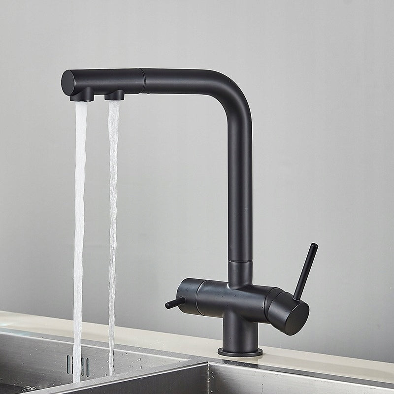 Three-Way Battery Black Pull-Out Spout Brand CHDE