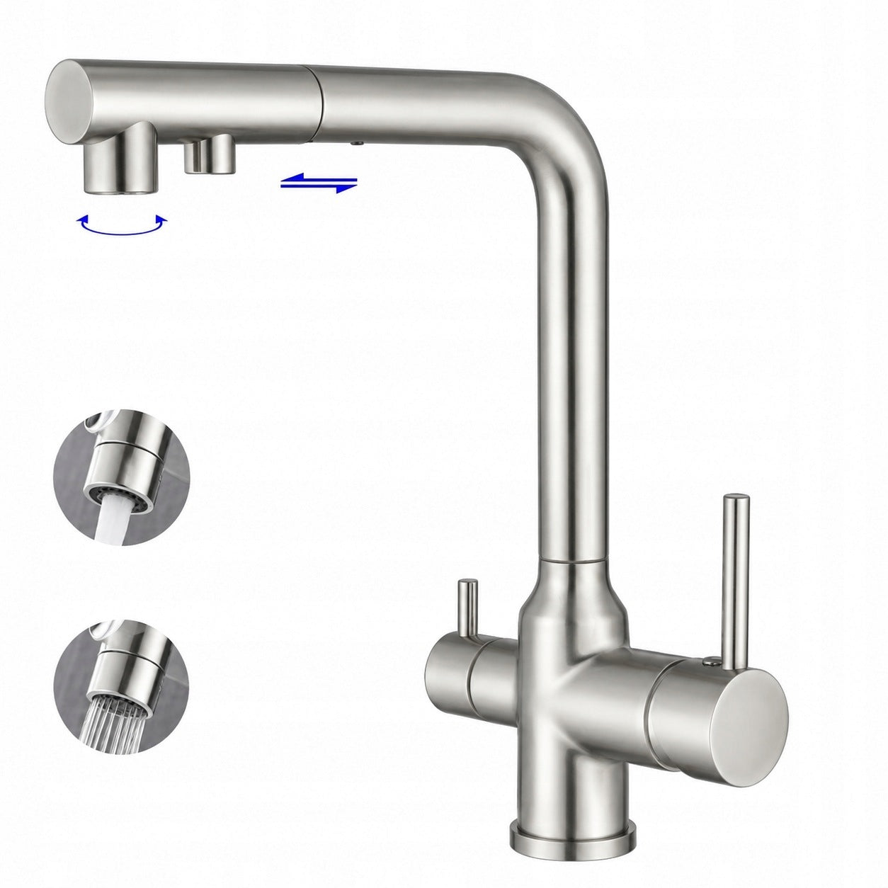 Three-Way Battery CHDE LiVra Inox Steel IX Steel Spout WW Manufacturer code BKT-775