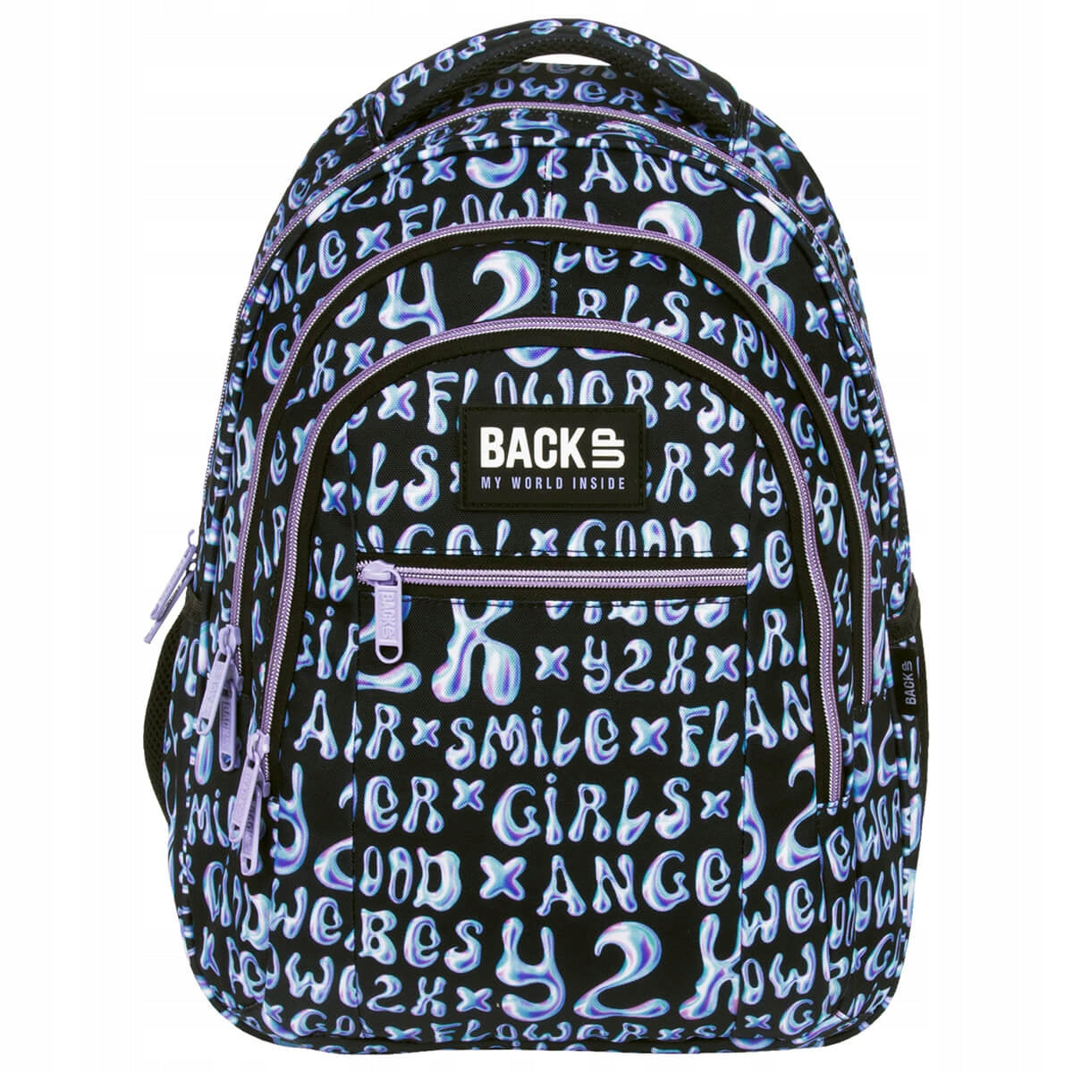 Three-chamber backpack black Derform BACKUP model WITH HOLO INSCRIPTIONS Manufacturer code PLB6O08