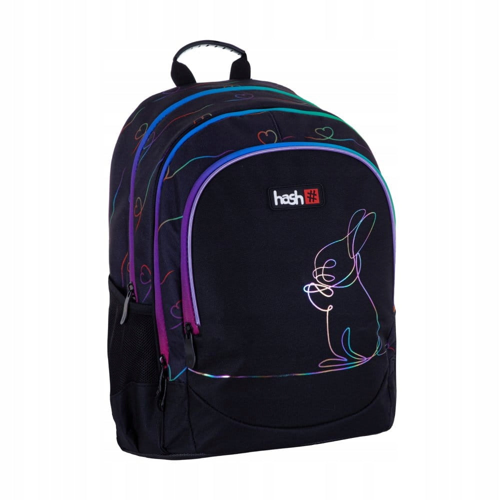 Three compartment backpack HASH RAINBOW BUNNY AB350 black, multicolor 20 L Manufacturer code 502023106