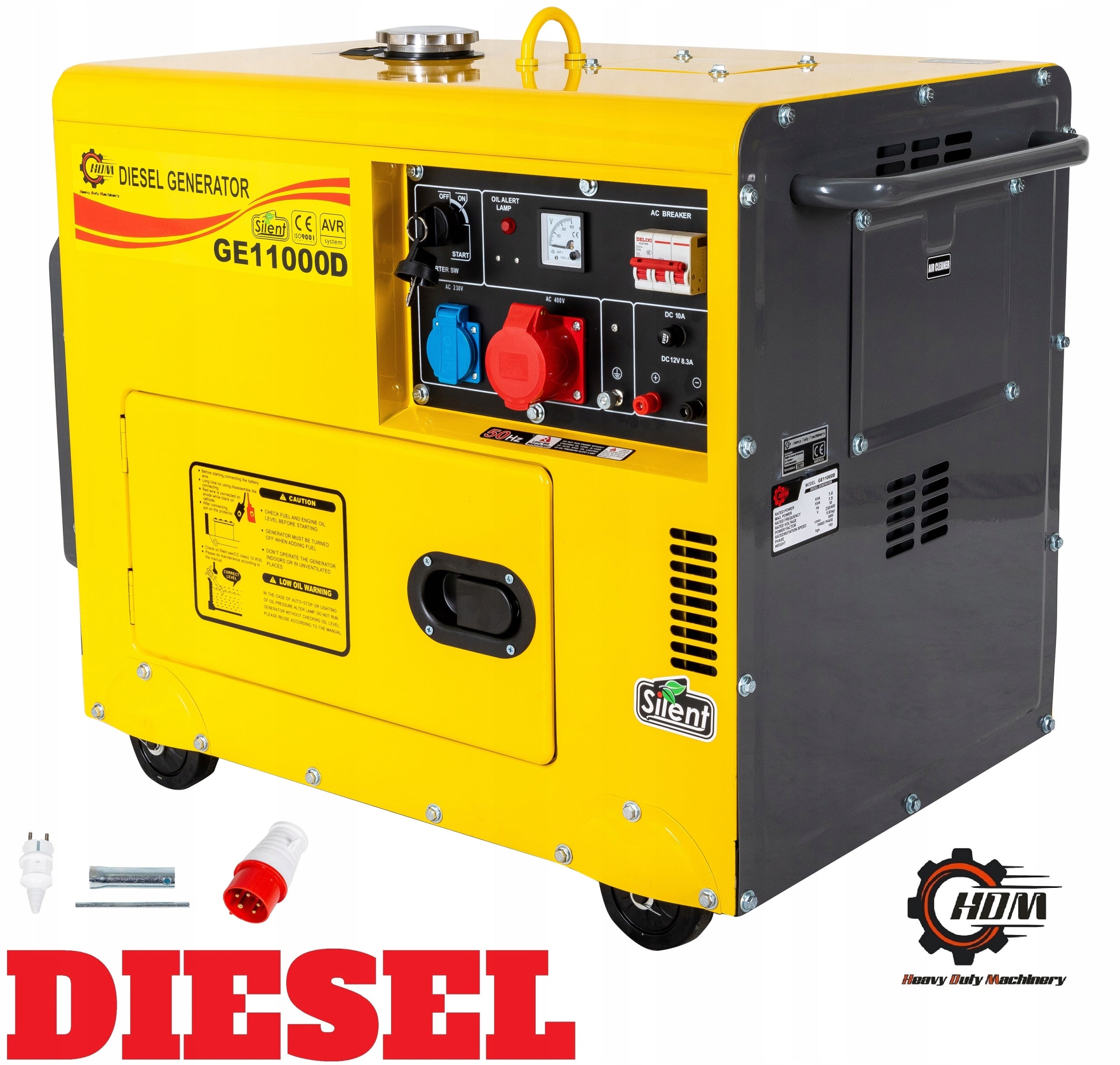 Three-phase portable generator set 7.5kw HDM 7500 W diesel