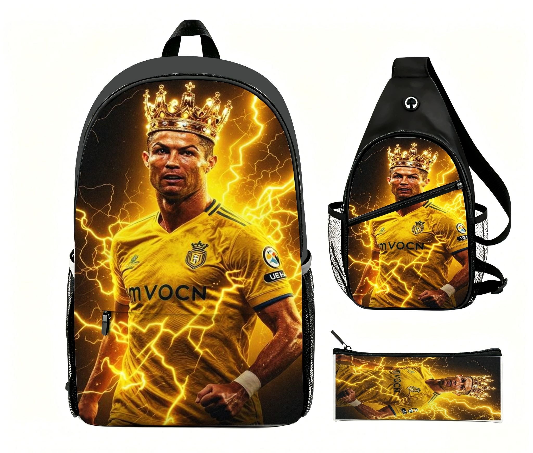 Three-piece FC Barcelona football club set black backpack with kosm Manufacturer code T097777888