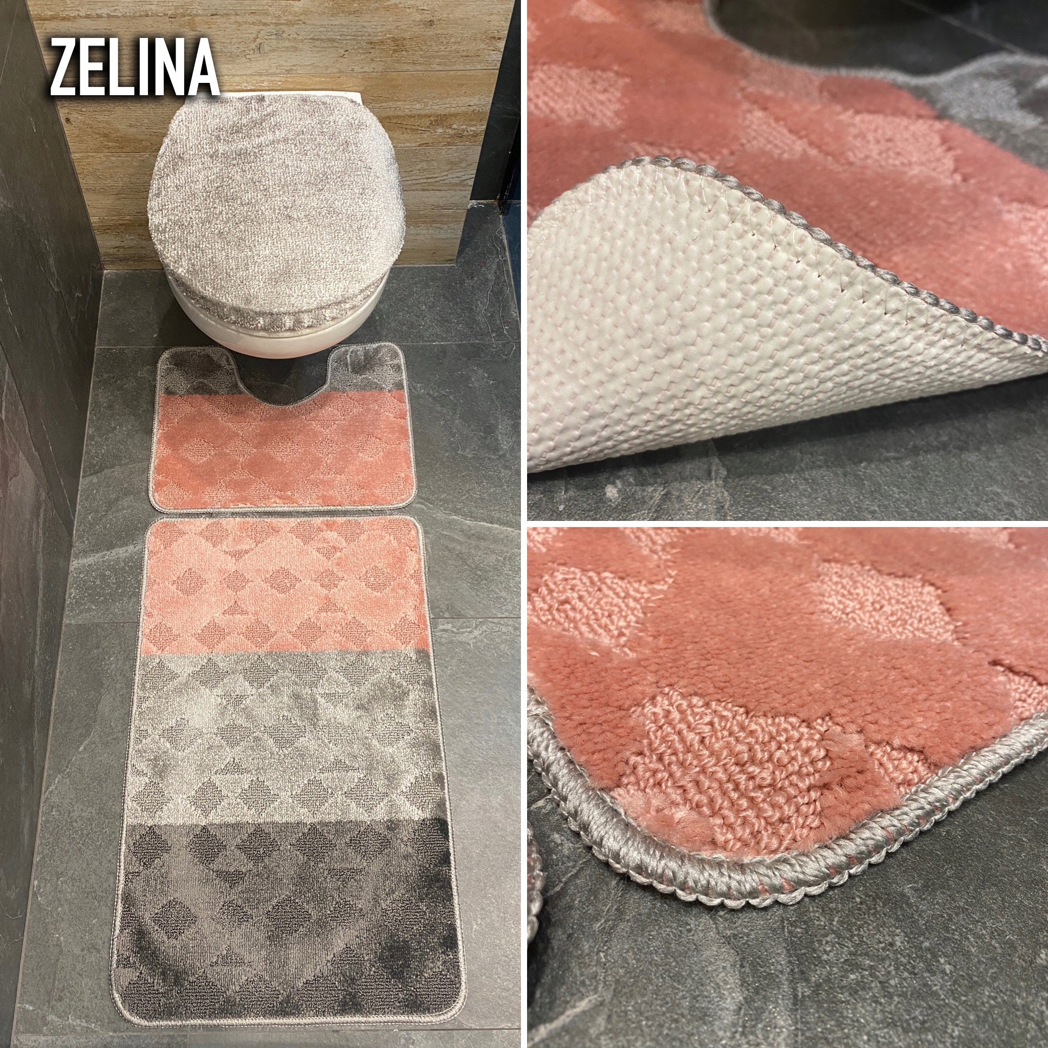 Three-piece anti-slip bathroom mats Manufacturer code Dywaniki łazienkowe