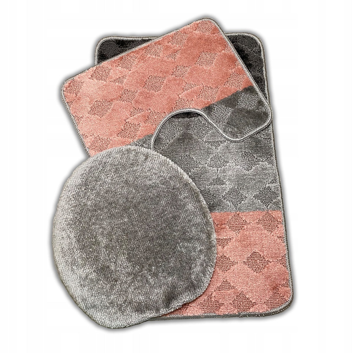 Three-piece anti-slip bathroom mats