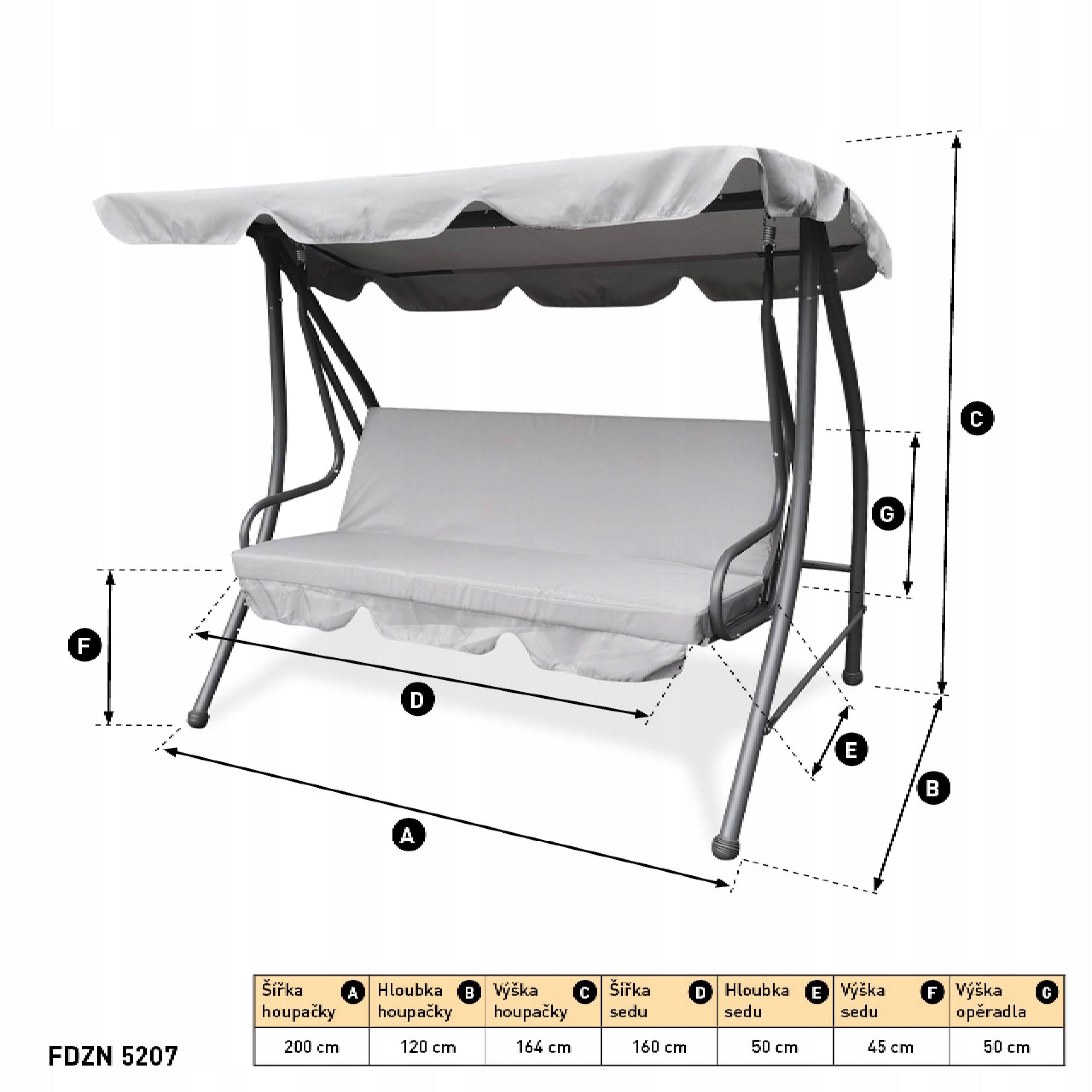 Three-seater swing Metal Fieldmann FDZN 5207 Garden Canopy Packaging status original