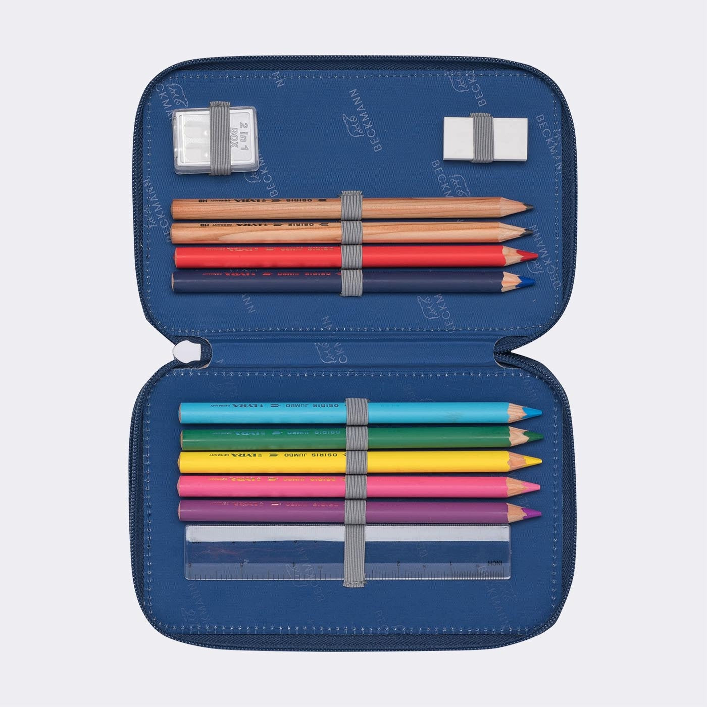 Three-section case fully equipped, Forest Deer Blue Brand BECKMANN