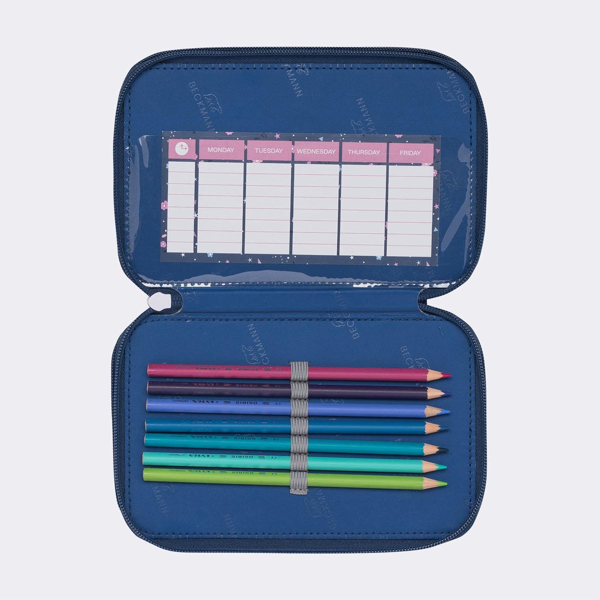Three-section case fully equipped, Forest Deer Blue Color multicolor