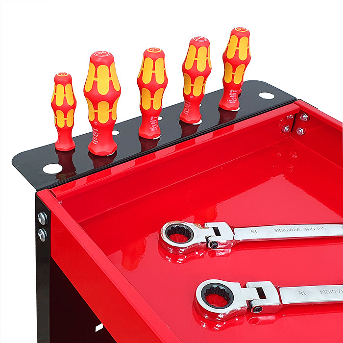 Three-shelf tool workshop trolley 3PB red Sherman Brand Sherman