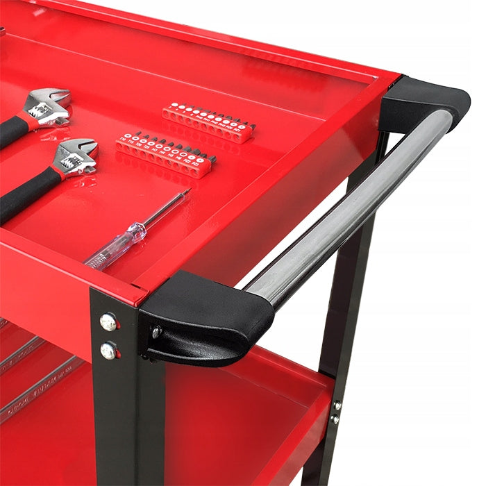 Three-shelf tool workshop trolley 3PB red Sherman Brand Sherman