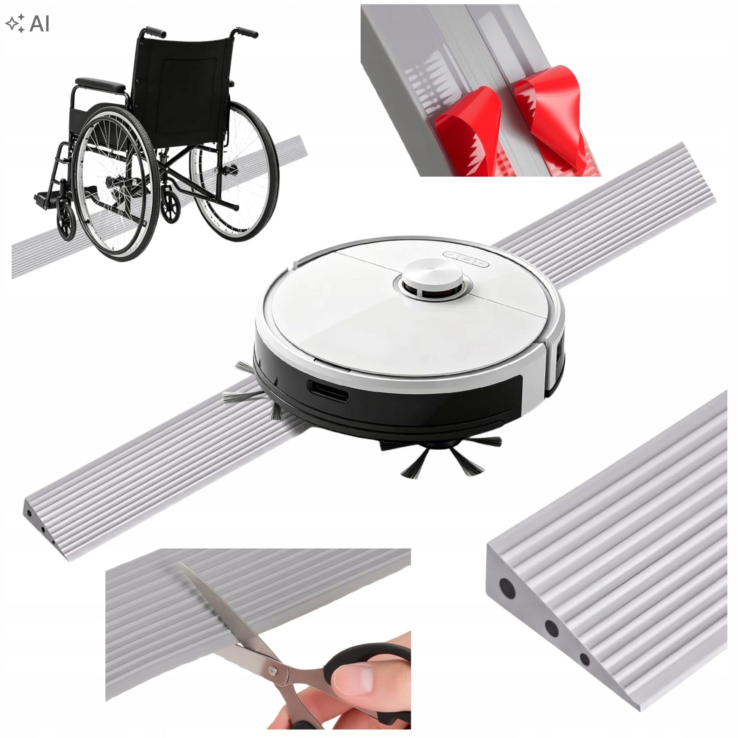 Threshold Ramp 2cm TPE Driveway for Robot Carts Self-Adhesive Anti-Slip