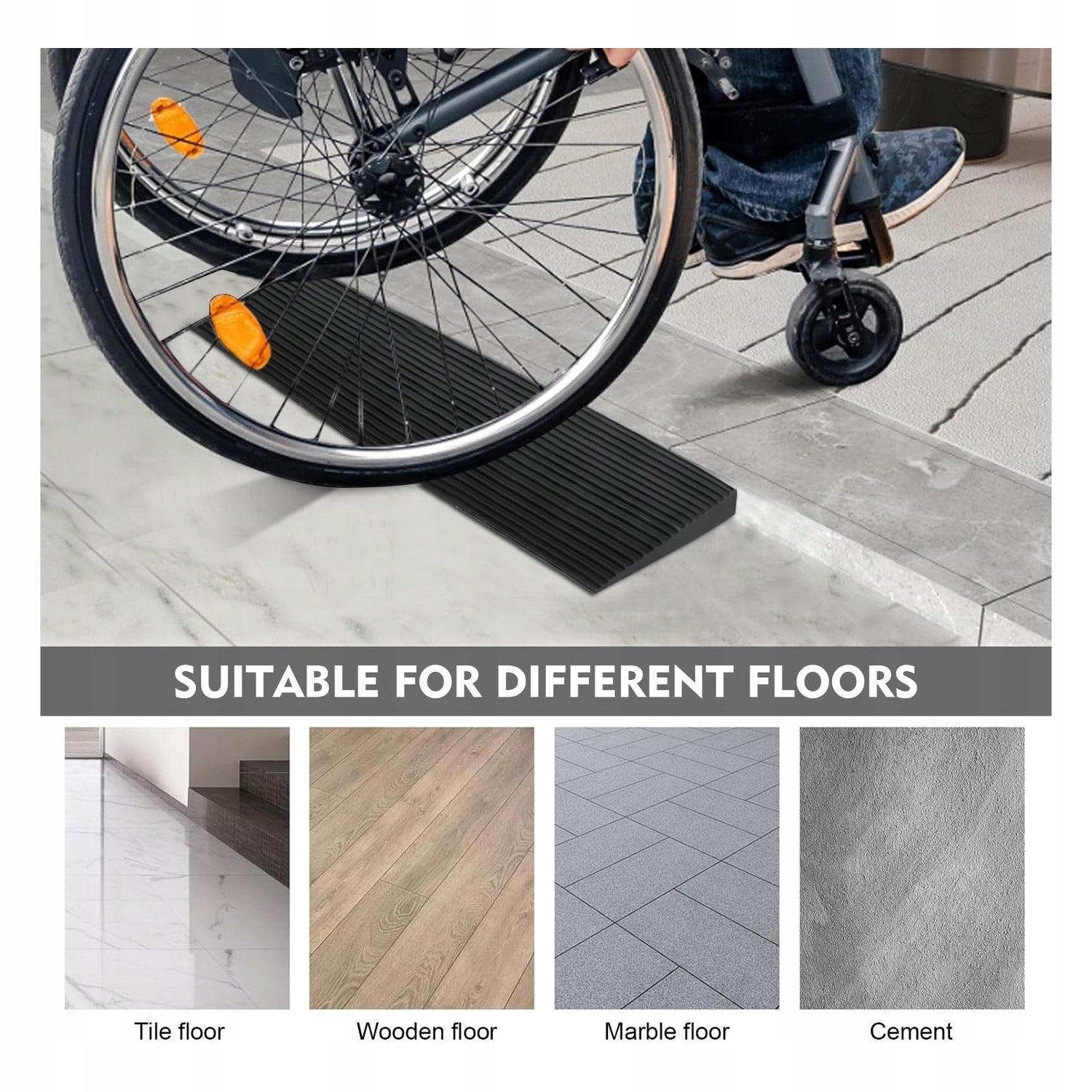 Threshold Ramp - self-adhesive - 200 cm - for strollers and scooters Manufacturer code B0F2DBP16F