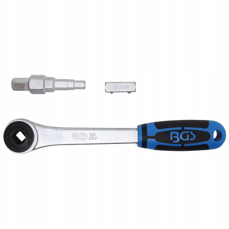 Through Ratchet with Adapter and Step Wrench 12,5mm (1/2") BGS