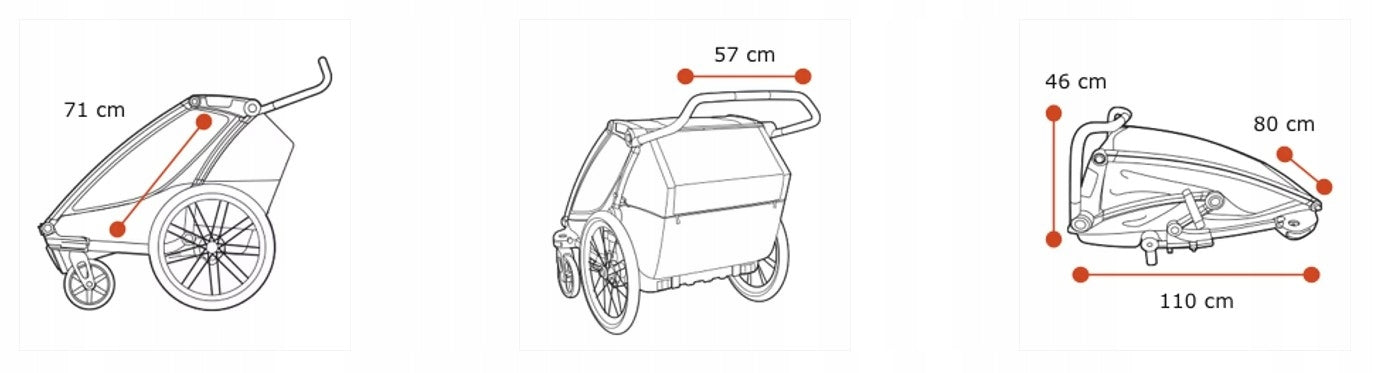 Thule Chariot Cab Double Bike Trailer Dark Slate Brand Thule