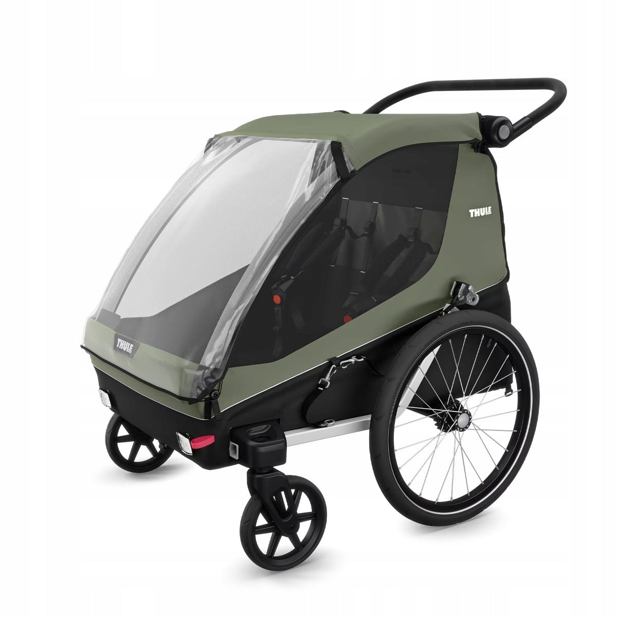 Thule Courier Bike Trailer for Kids and Dog 2in1 Vintage Green