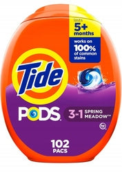 Tide 3 in 1 Spring Meadow 102 Pack-Laundry Capsules
