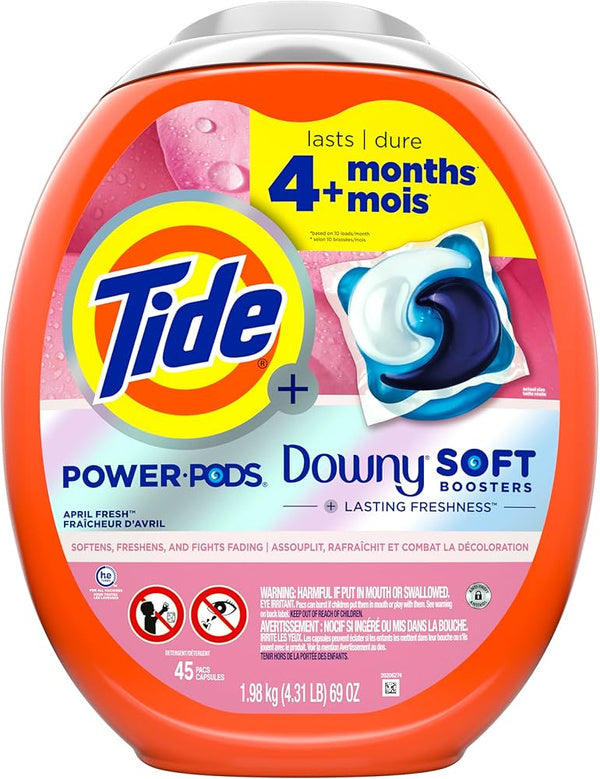 Tide Power Pods Downy April Fresh 45 Pack Fabric Washing Capsules Trade name other