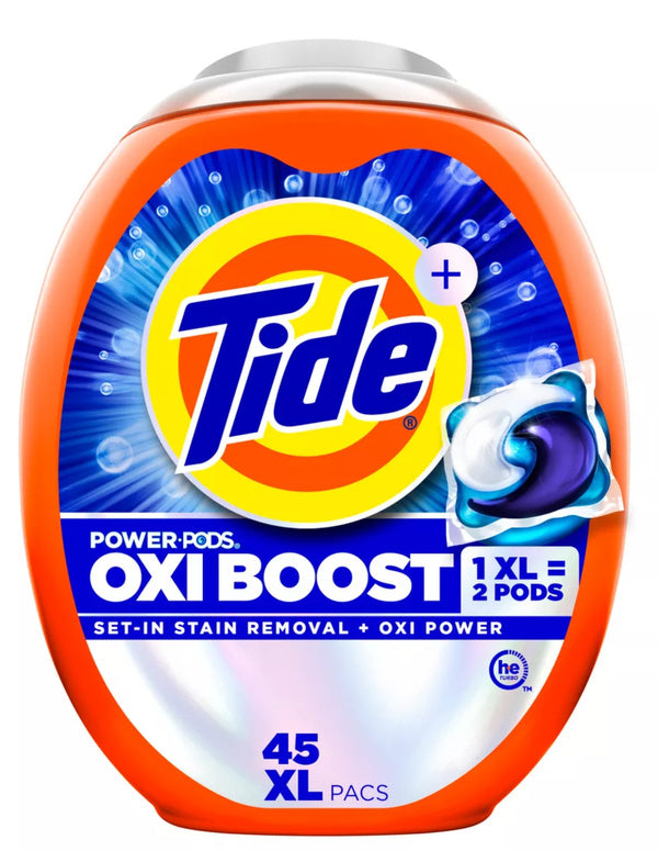 Tide Power Pods OXI Boost 45 Pack - Universal Laundry Capsules Trade name other