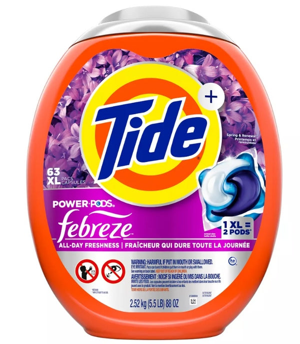 TideSpring Renewal 63 Pack Large Fabric Washing Capsules
