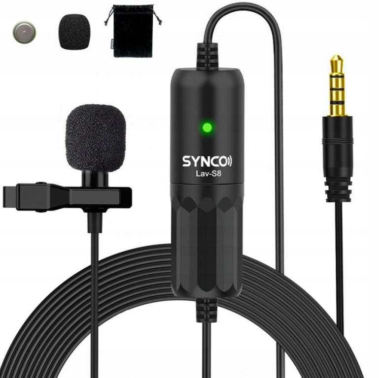 Tie microphone cable 8m for smartphone TRRS Synco S8 Manufacturer code 024103