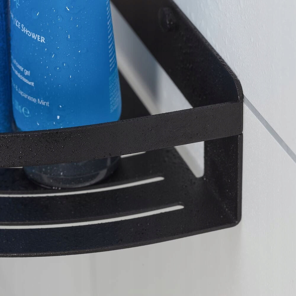 Tiger CADDY große Eckbadewanne, Duschkorb, schwarz 