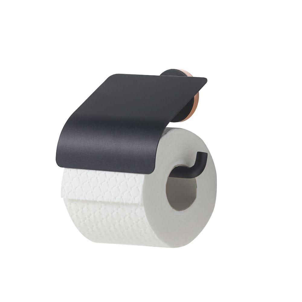 * Tiger Urban 1316630746 Toilet paper holder with flap, black Product height 12.5 cm