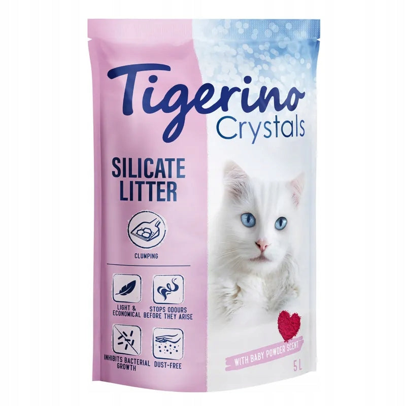 Tigerino Crystals – Cat Litter | Children's Powder Scent | 6 x 5L