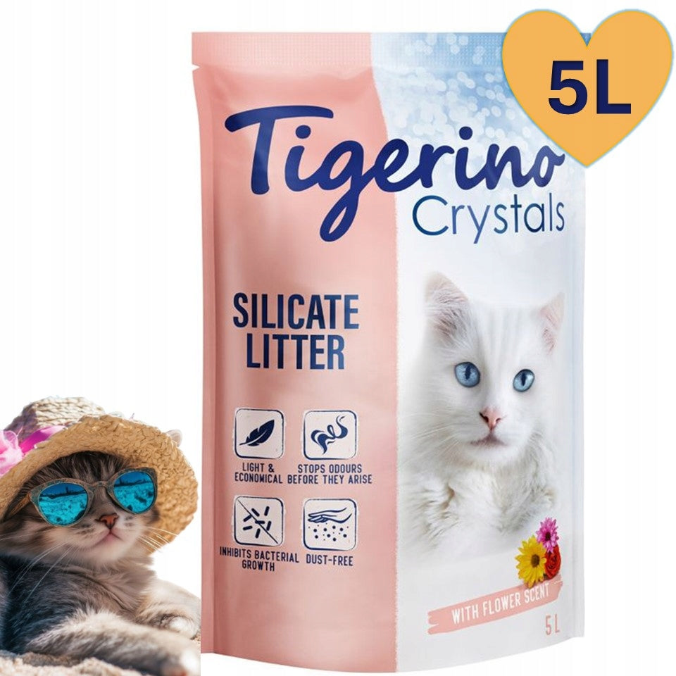 Tigerino Crystals | Silicone Litter for Cat | Floral Scent | 5L