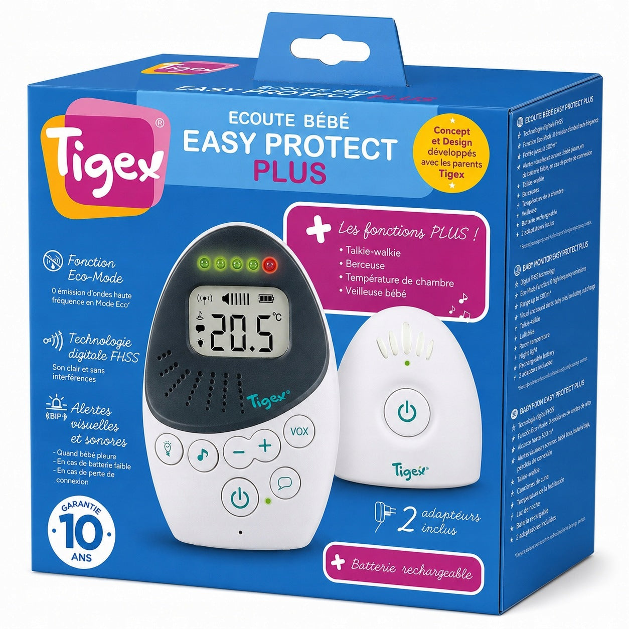 Tigex Easy Protect Plus baby monitor LCD 300 m with thermometer Manufacturer code 3159921221203