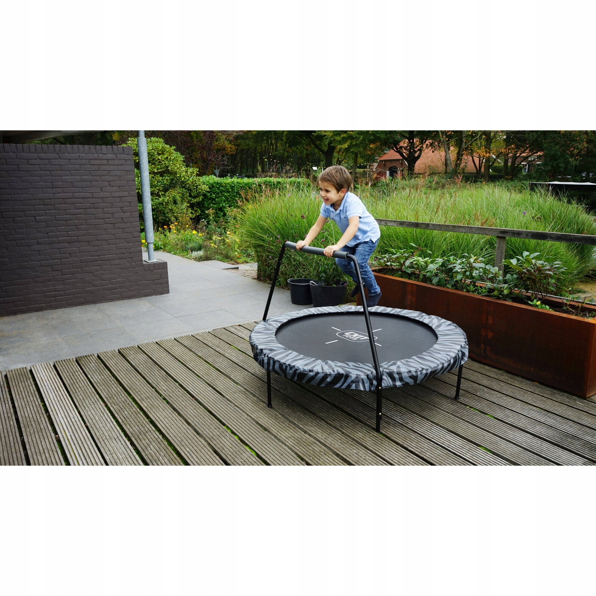 Tiggy Junior trampoline EXIT ø140cm with safety net - black/grey Kid's age 3＋ years