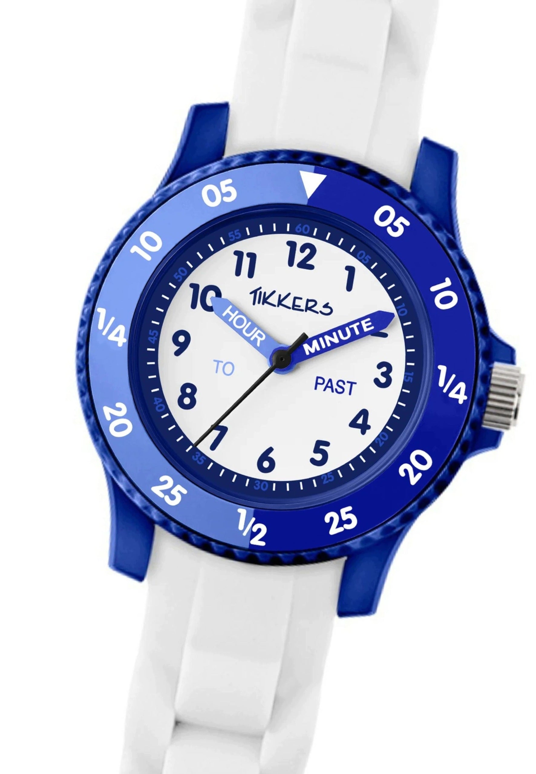 Tikkers Children's Educational Watch Silicone Black Green Blue Bi Packaging status original