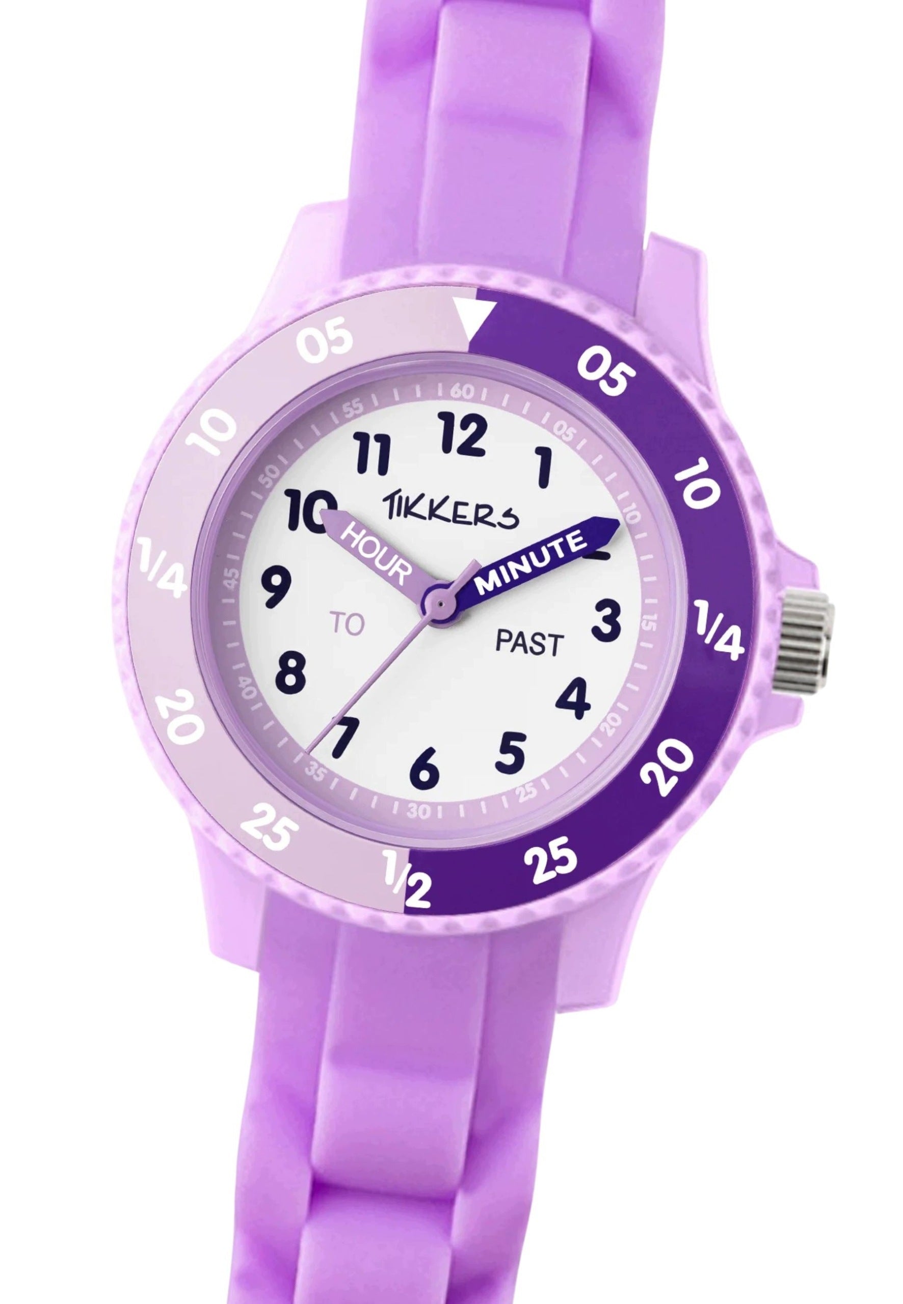 Tikkers Children's Educational Watch Silicone Black Green Purple Si Packaging status original