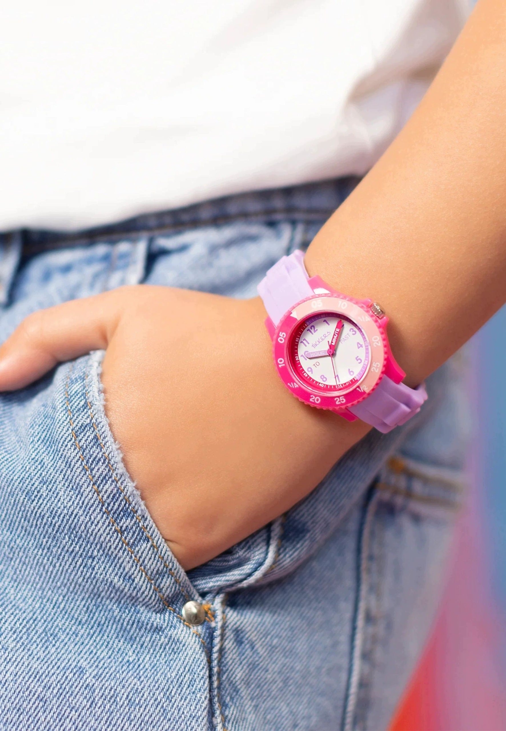 Tikkers Children's Educational Watch Silicone Purple-Pink Silicone Brand no brand