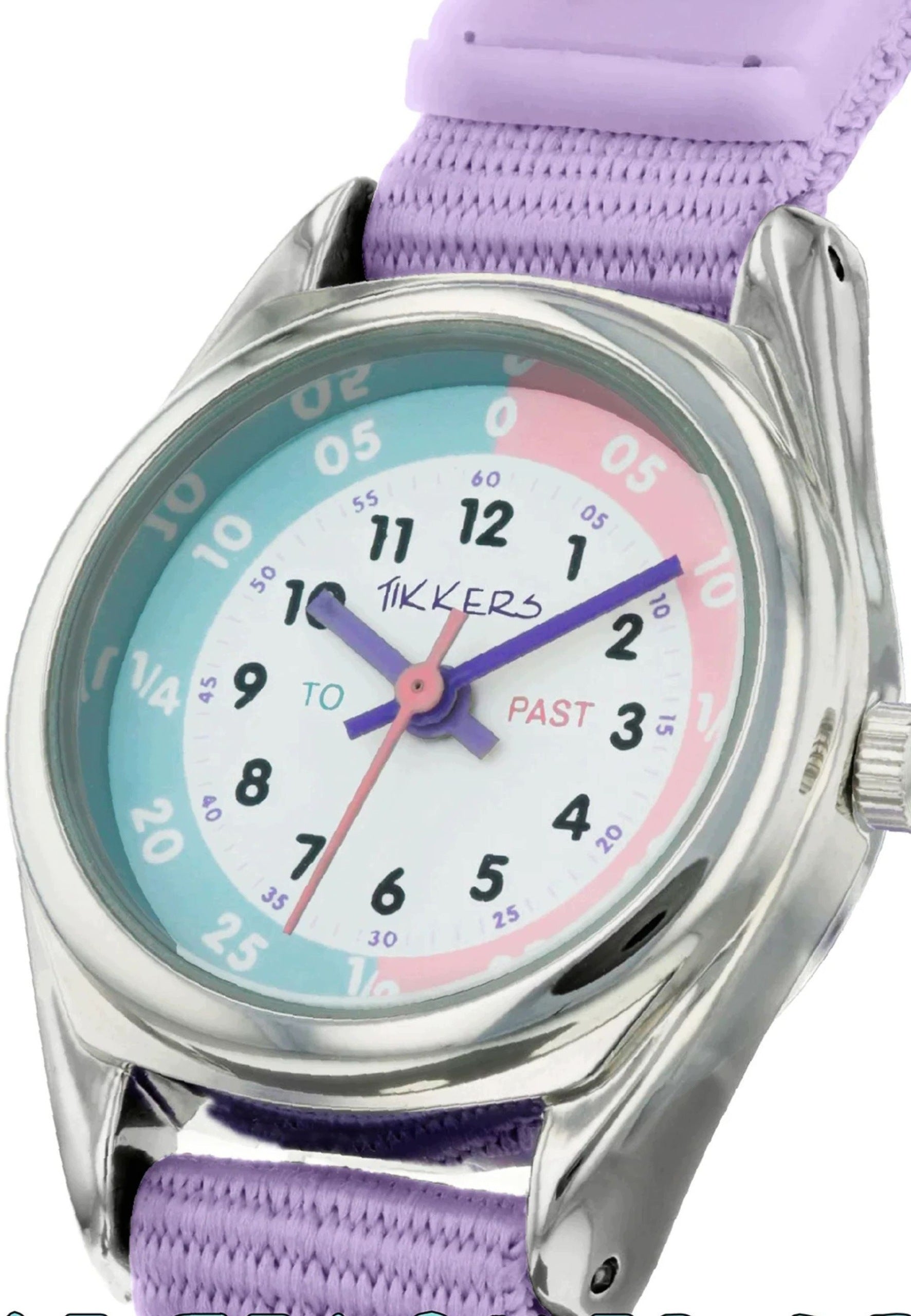 Tikkers Children's Watch Educational Unicorn Purple Velcro Silicone Brand no brand