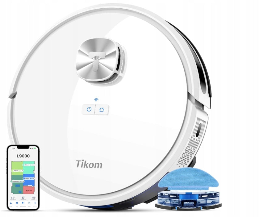 Tikom L9000 Robot Vacuum Cleaner with Wipe Function Navigation LiDAR Manufacturer code tikoml9000