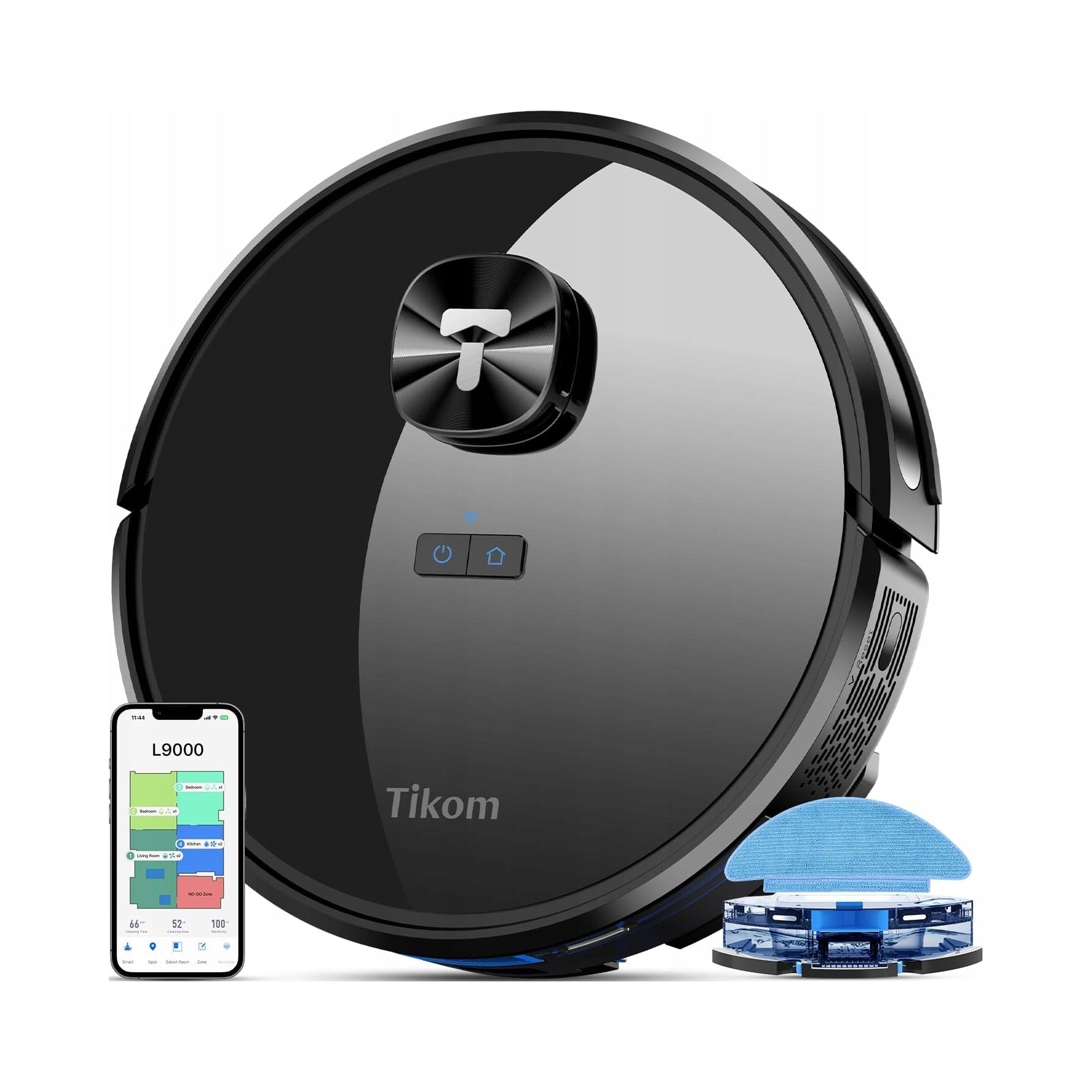 Tikom L9000 Robot Vacuum Cleaner with Wipe Function Navigation LiDAR