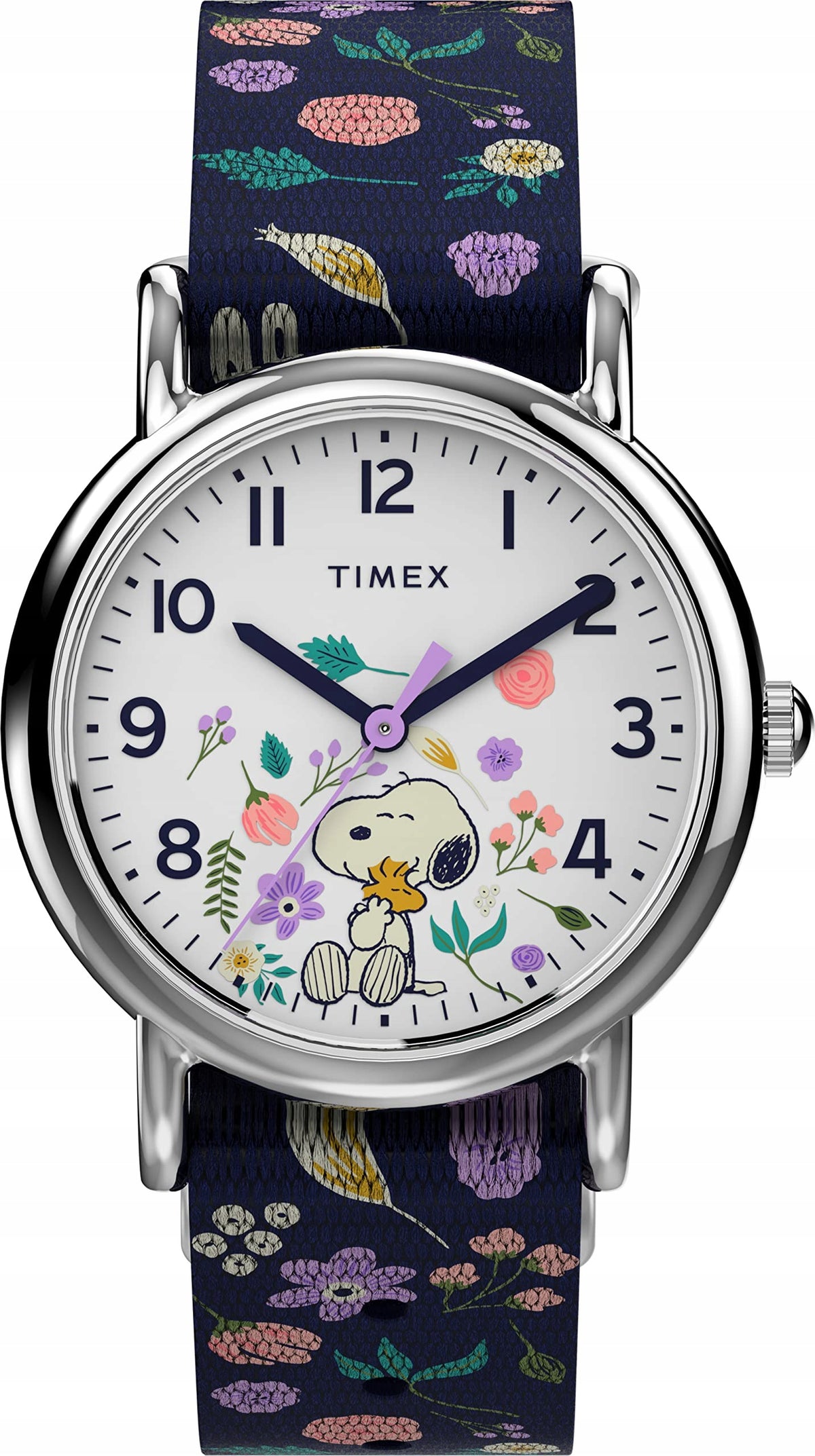 Timex Weekender 31mm White Dial and Blue Floral Strap Quartz Watch TW2V4590