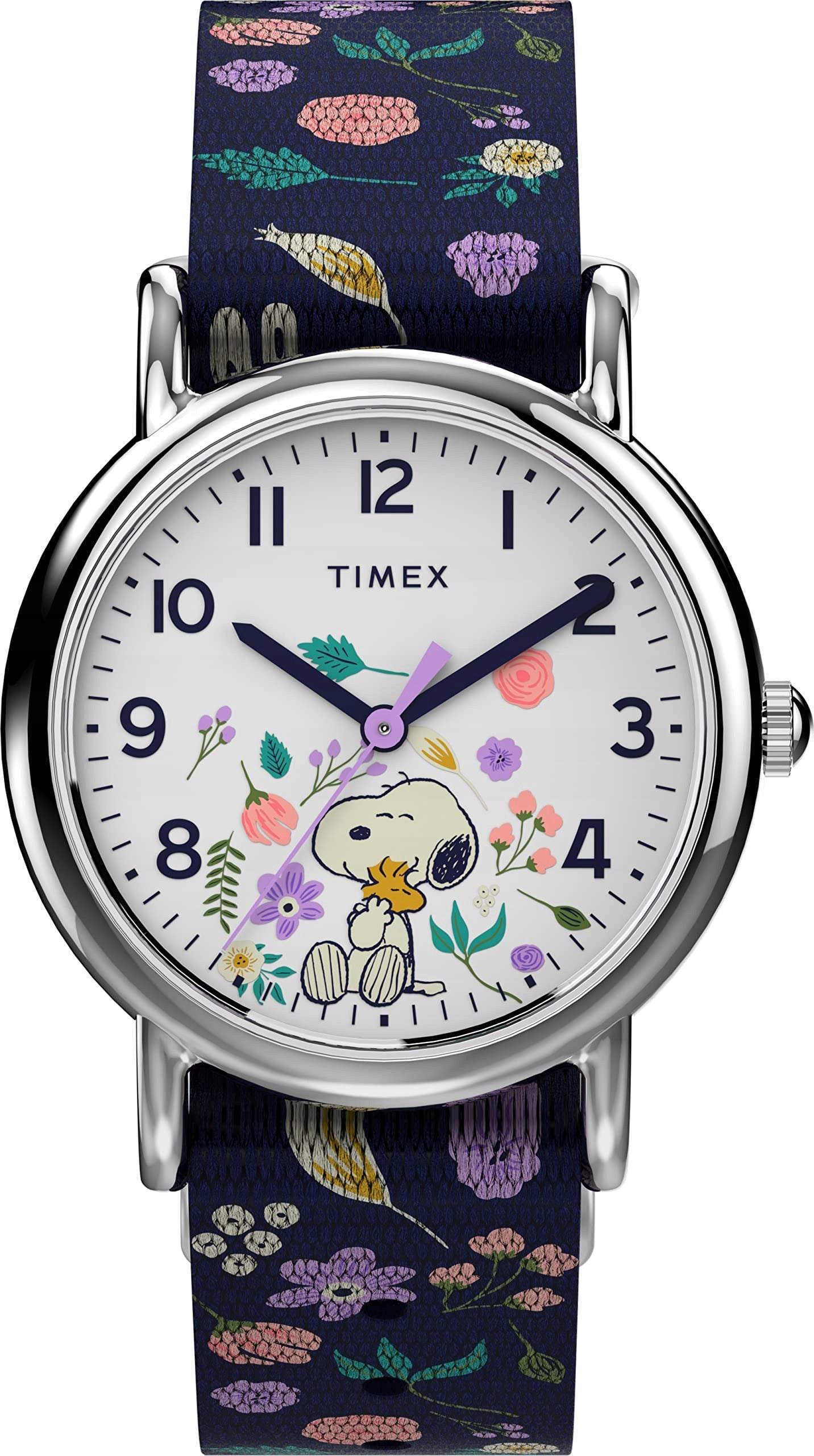 Timex Weekender 31mm White Dial and Blue Floral Strap Quartz Watch TW2V4590