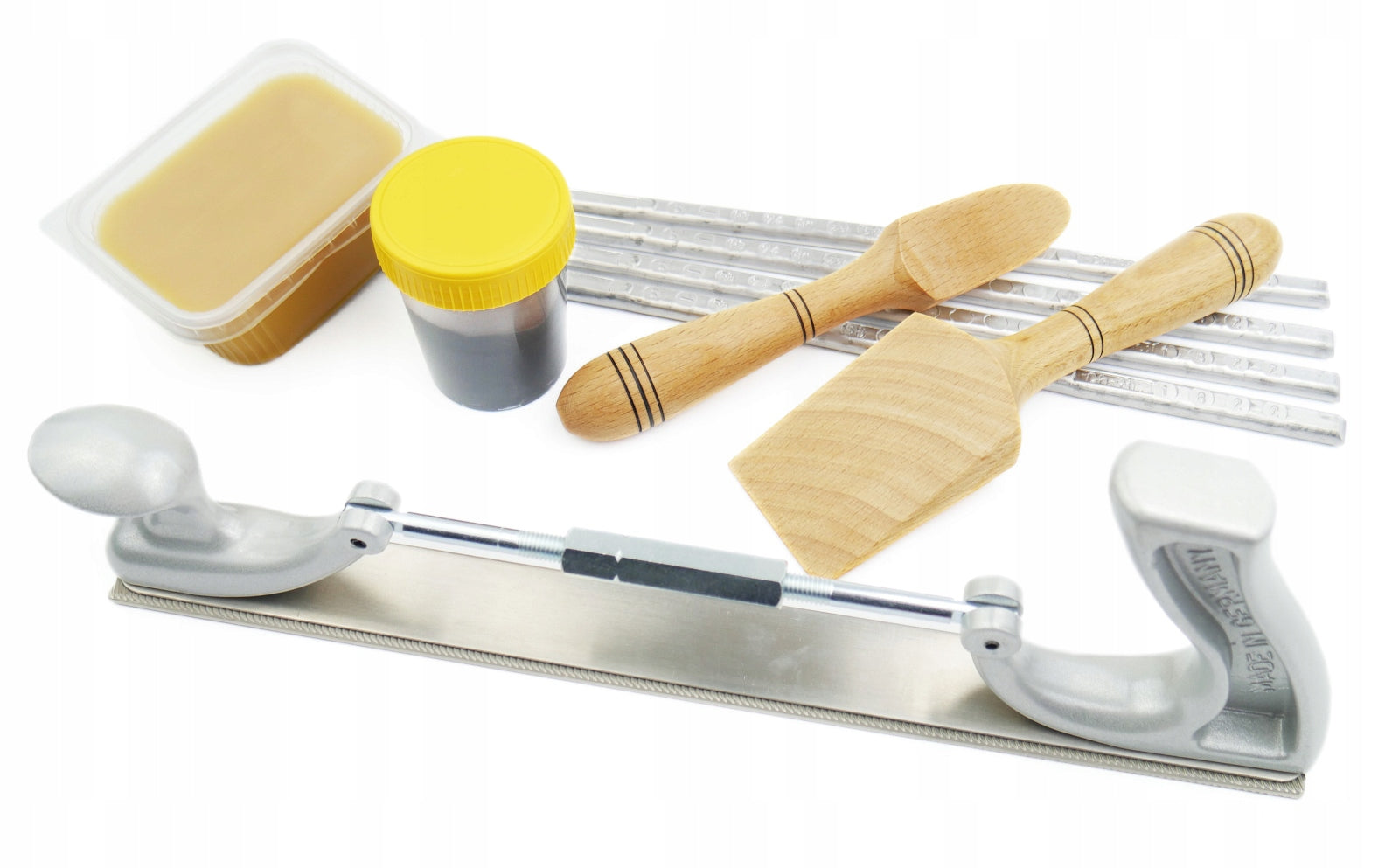 Tin Set Hebel Wax Tin Paste Spatulas 2s Sawmill SEMICIRCULAR Dock Manufacturer code Cynowanie karoserii Cyna do blachy 10el2
