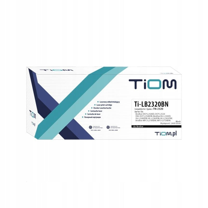 Tiom toner for Brother 2320BN TN2320 2600 pages. Black Manufacturer code Ti-LB2320BN