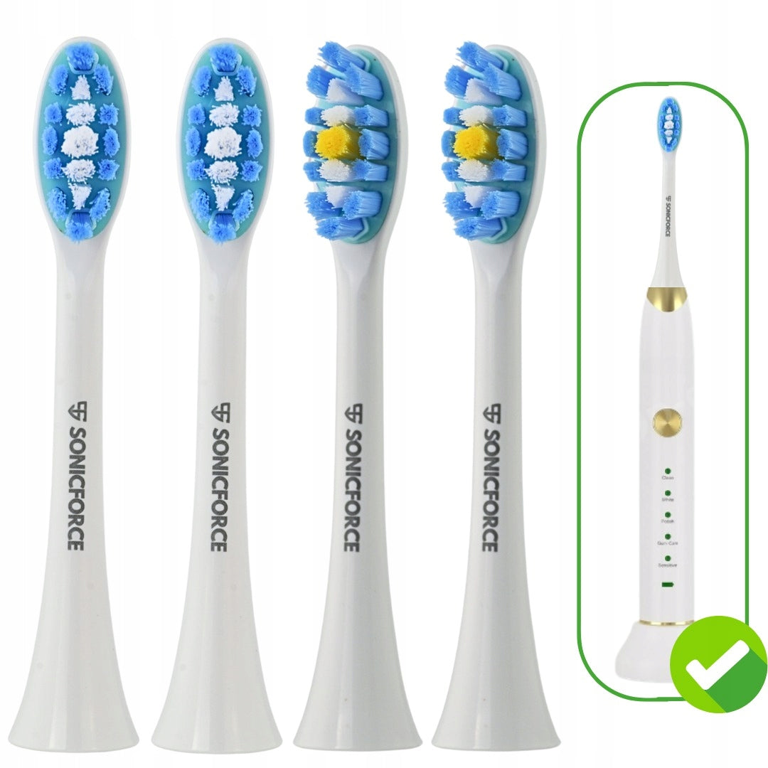 Tips for sonic toothbrush Smilesonic EX replacement 4pcs.white hard