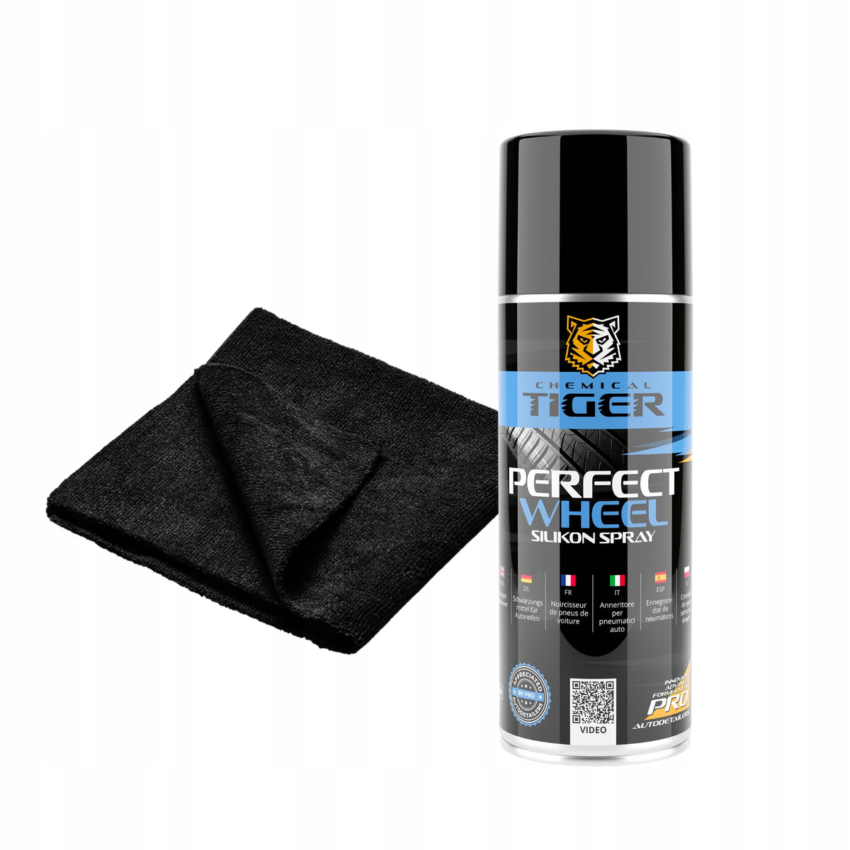 Tire Black for tires rubber plastic bumpers 400 ml + Seamless microfiber