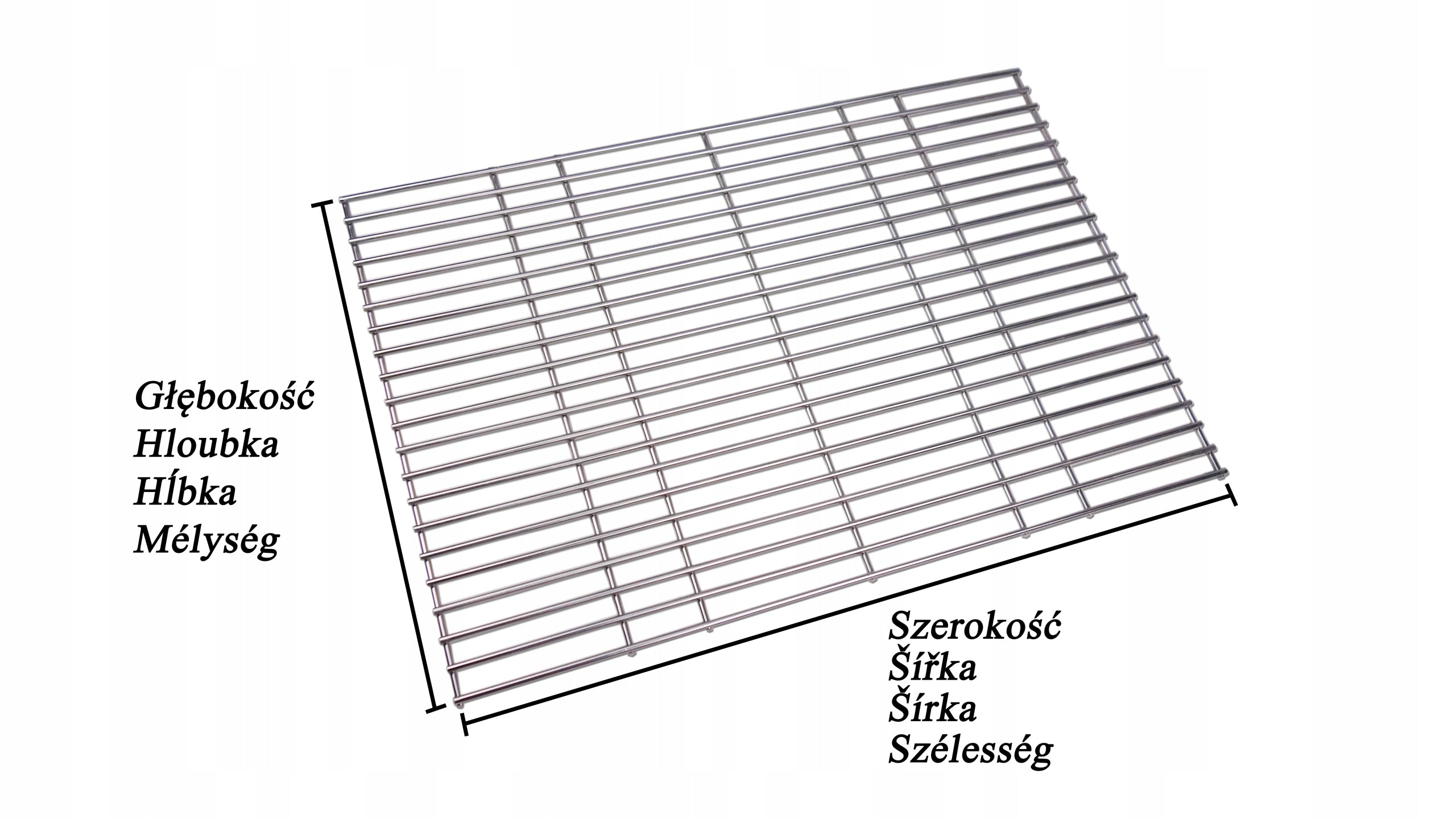 To Dimension GRATE STAINLESS STEEL ROD 8mm, MEGA SOLID - GRILL, SMOKEHOUSE Manufacturer code BRCfi8