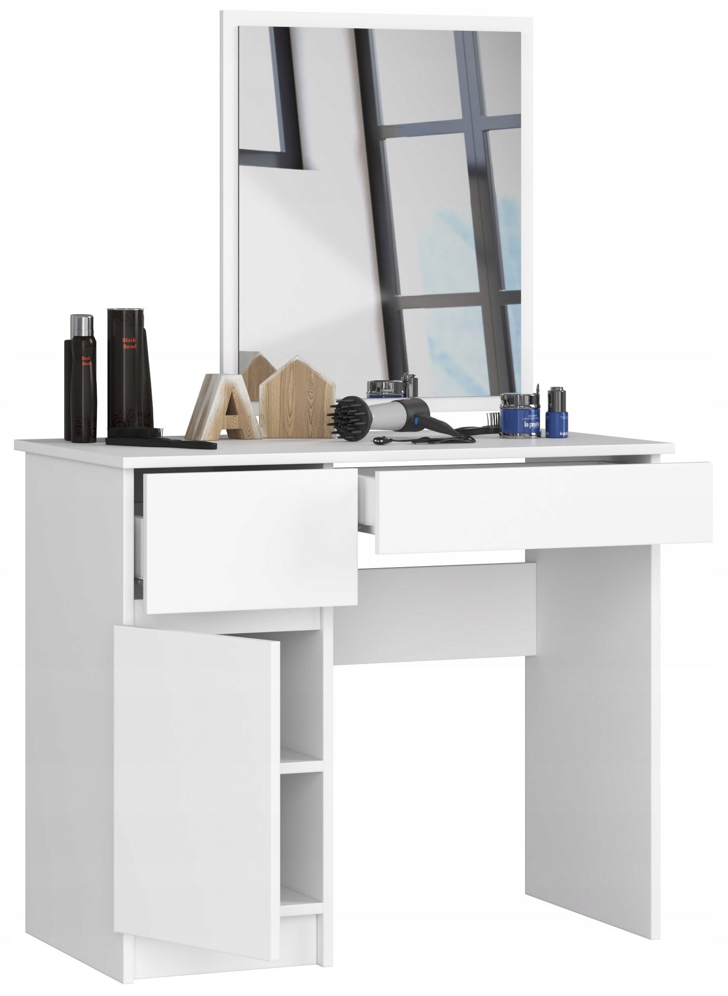 Schminktisch NORE P-2/SL mit Spiegel 500x600 mm, weiß 